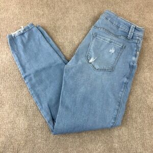 Just USA Skinny Jeans Womens 28 Blue Denim Cotton Stretch Mid Rise Distressed